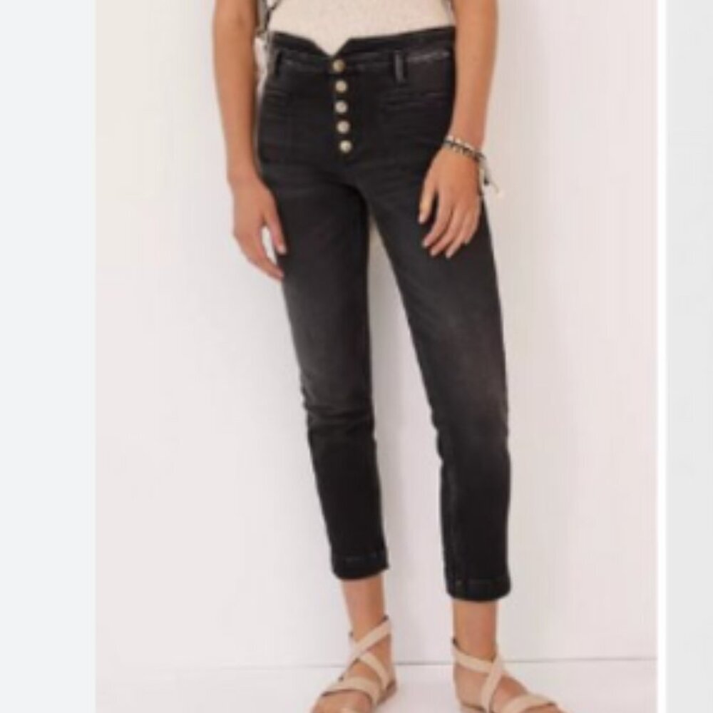Pilcro and the letterpress Black high rise slim Ankle Jean with Washed Effect 27